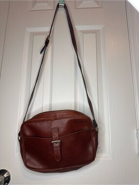Leather Crossbody Bag - Brown